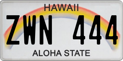 HI license plate ZWN444