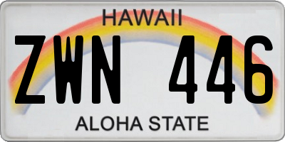 HI license plate ZWN446