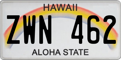 HI license plate ZWN462