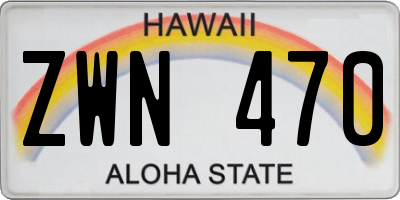 HI license plate ZWN470