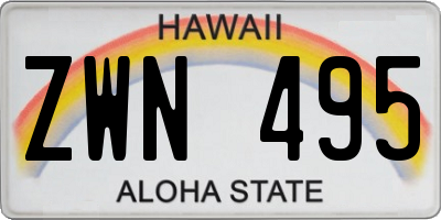 HI license plate ZWN495