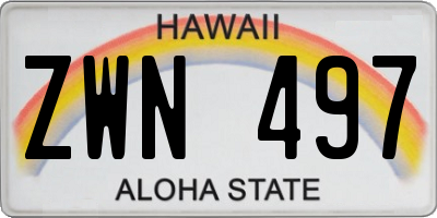 HI license plate ZWN497