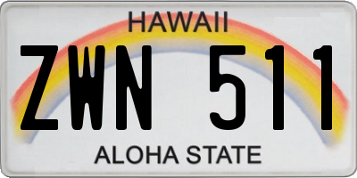 HI license plate ZWN511