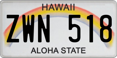 HI license plate ZWN518