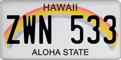 HI license plate ZWN533
