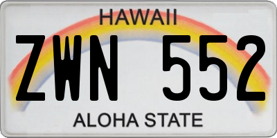 HI license plate ZWN552