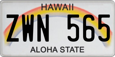 HI license plate ZWN565