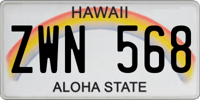 HI license plate ZWN568