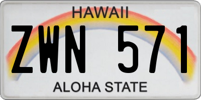 HI license plate ZWN571