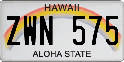 HI license plate ZWN575