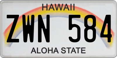 HI license plate ZWN584