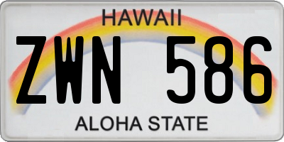 HI license plate ZWN586