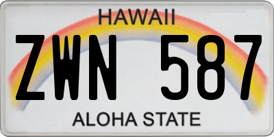 HI license plate ZWN587
