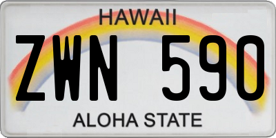 HI license plate ZWN590