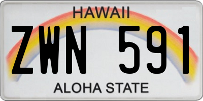 HI license plate ZWN591