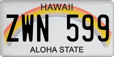 HI license plate ZWN599