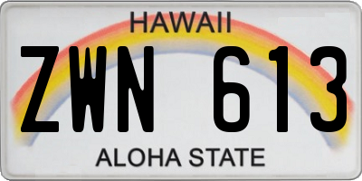HI license plate ZWN613