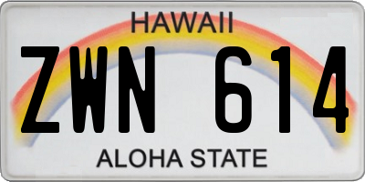 HI license plate ZWN614