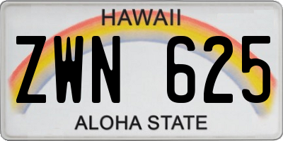 HI license plate ZWN625