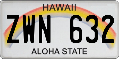 HI license plate ZWN632