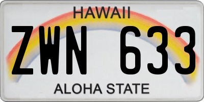 HI license plate ZWN633