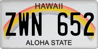 HI license plate ZWN652