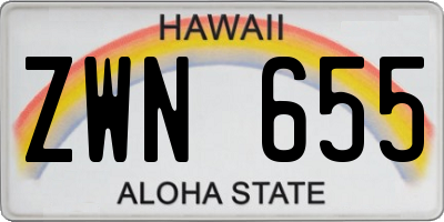 HI license plate ZWN655