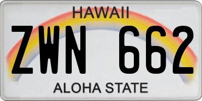 HI license plate ZWN662