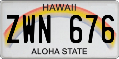 HI license plate ZWN676
