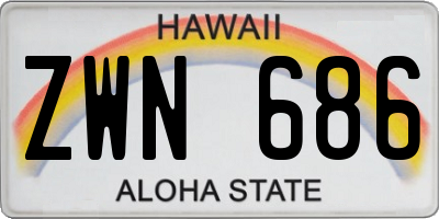HI license plate ZWN686