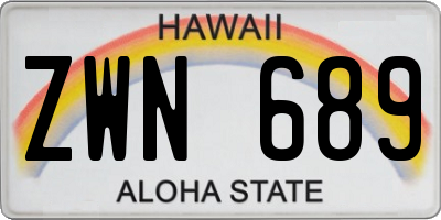 HI license plate ZWN689