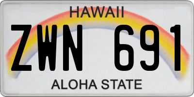 HI license plate ZWN691