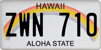 HI license plate ZWN710