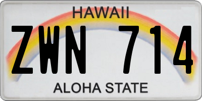 HI license plate ZWN714
