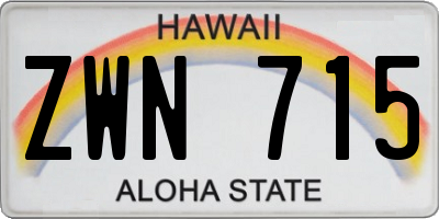 HI license plate ZWN715
