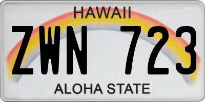 HI license plate ZWN723
