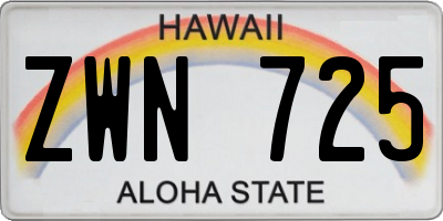HI license plate ZWN725