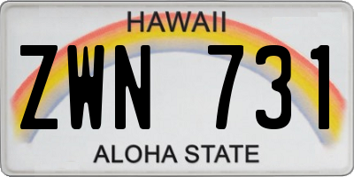 HI license plate ZWN731