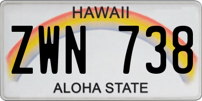 HI license plate ZWN738
