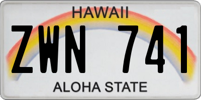 HI license plate ZWN741