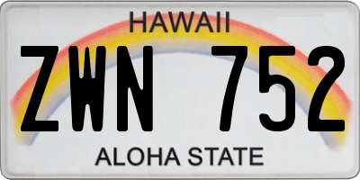 HI license plate ZWN752