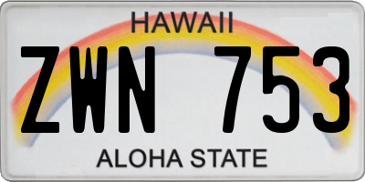 HI license plate ZWN753