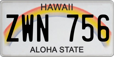 HI license plate ZWN756