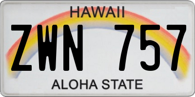 HI license plate ZWN757