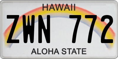 HI license plate ZWN772