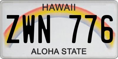 HI license plate ZWN776