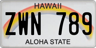 HI license plate ZWN789