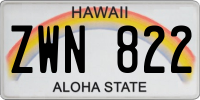 HI license plate ZWN822