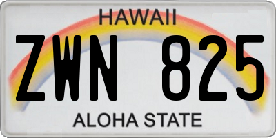 HI license plate ZWN825
