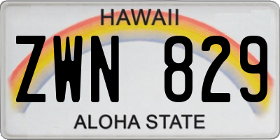 HI license plate ZWN829